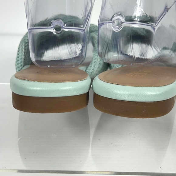 Nordstrom Size 7.5 Mint Green Knotted Slide Beachy Flat Sandals Womens - Picture 7 of 9